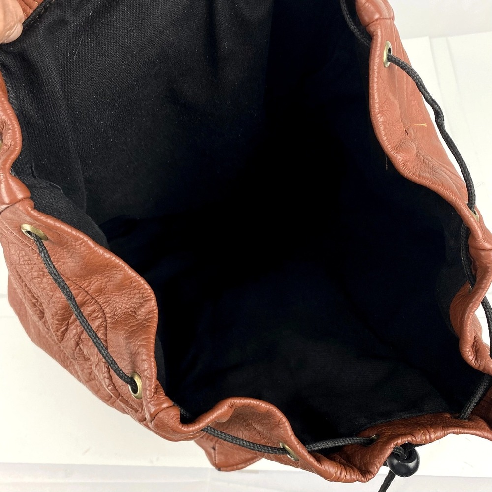 Leather Backpack Large Gold Duck Brown Shoulder Bag Travel Hiking Book Bag, Fine - Picture 11 of 11